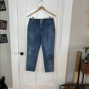 Chico’s embroidered jeans ankle